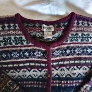 SKYR ~ cardigan sweater ~ Fair Isle design ~ M / L